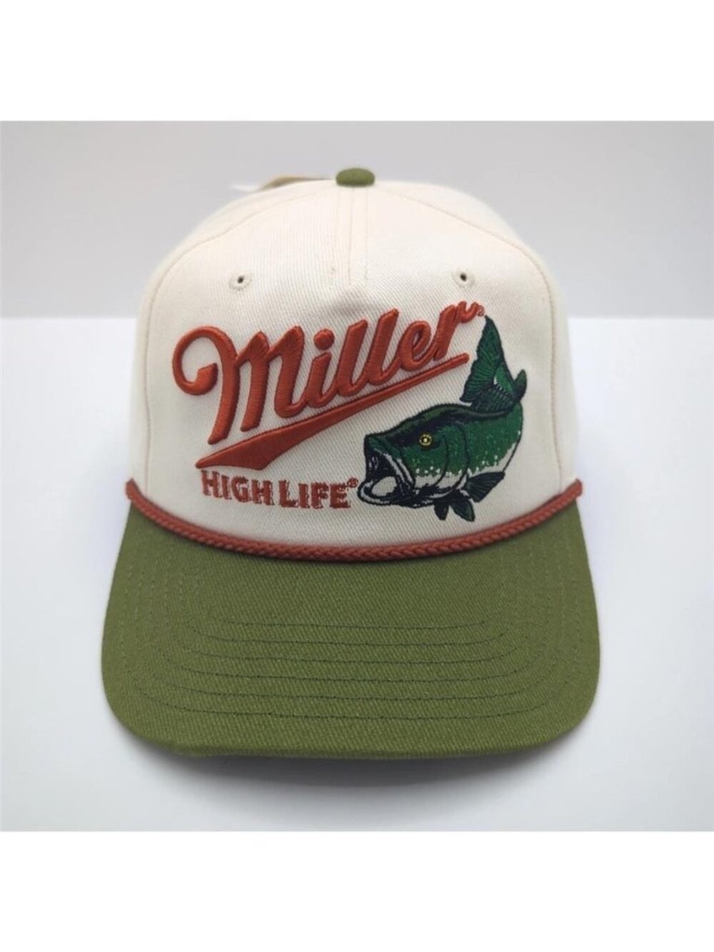 Official Miller High Life Rope Hat Vintage Fishing Bass Beer Promo Snapback Cap - Picture 3 of 8